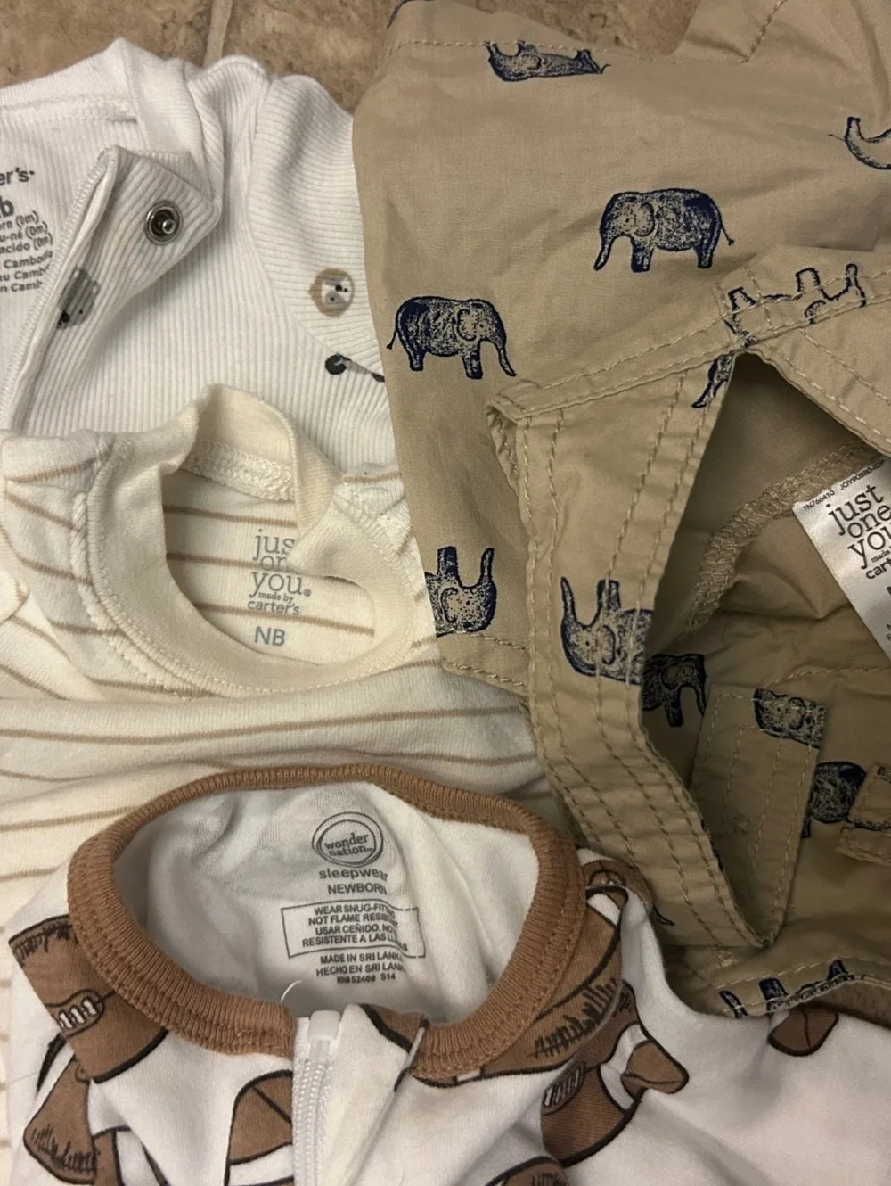 Newborn Baby Neutral Clothes Bundle 10 Pc Overalls Sleepers Bunny Football Fall